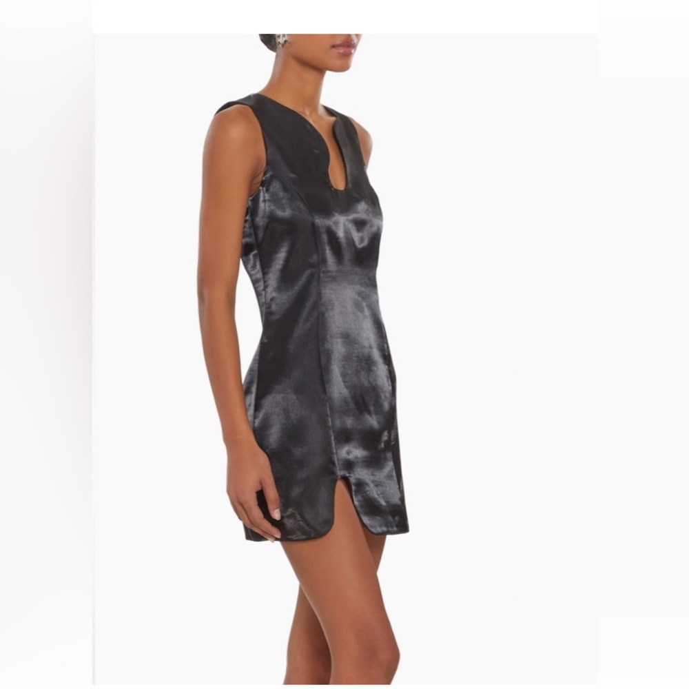 Amanda Uprichard NWT Black Puzzle Lame
Shiny Sheath Mini Dress - Medium